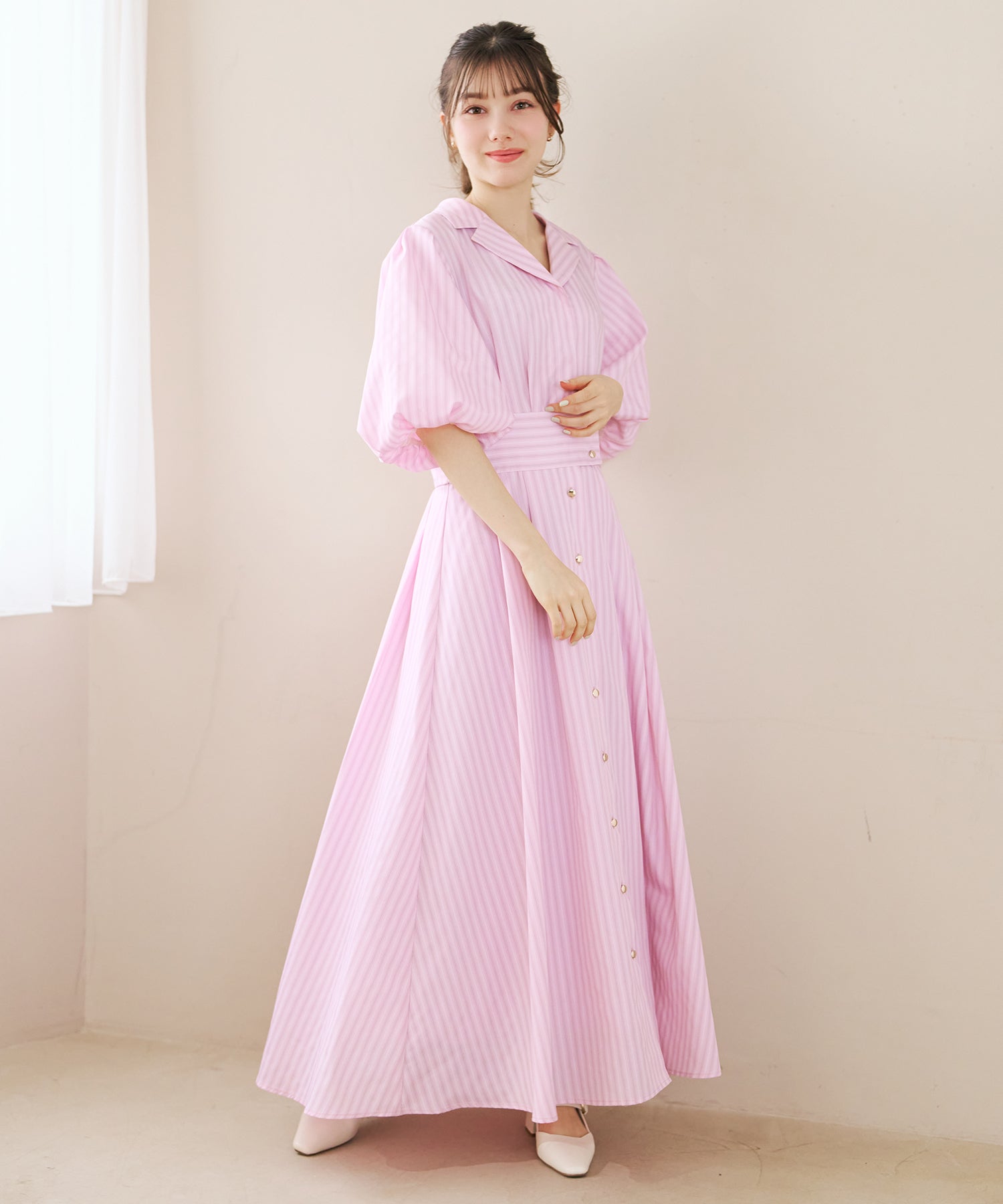 トランテアン ソン ドゥ モード 31 Sons de mode 2026春夏新作 パフスリーブシャツワンピース TT617402 (PINK系) PINK系