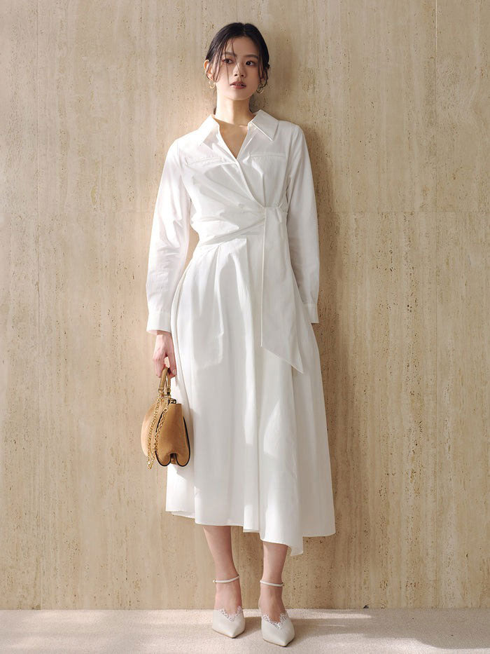 アニュアンス anuans カシュクールシャツワンピース (WHITE) WHITE