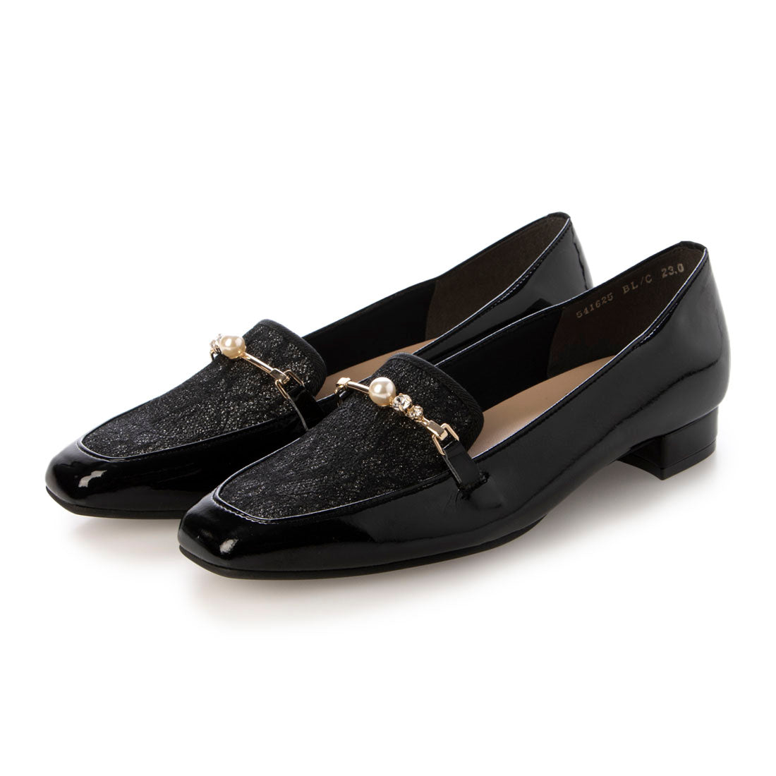 ブリジット バーキン Bridget Birkin レースコンビパールビットローファー (ブラックコンビ) ブラックコンビ