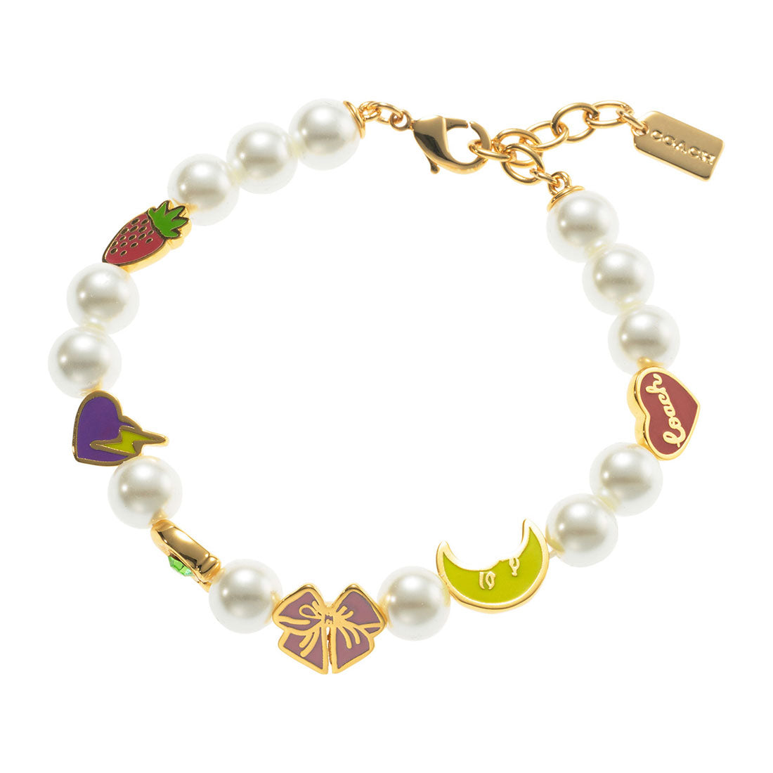 COACH COACH Bracelet Heart and Moon PEARL BRACELET CY057 GDMC MULTI