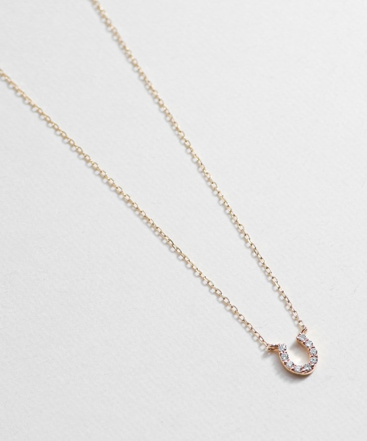 ココシュニック COCOSHNIK K10ダイヤモンド 馬蹄モチーフ ネックレス （イエローゴールド(104)） イエローゴールド(104)