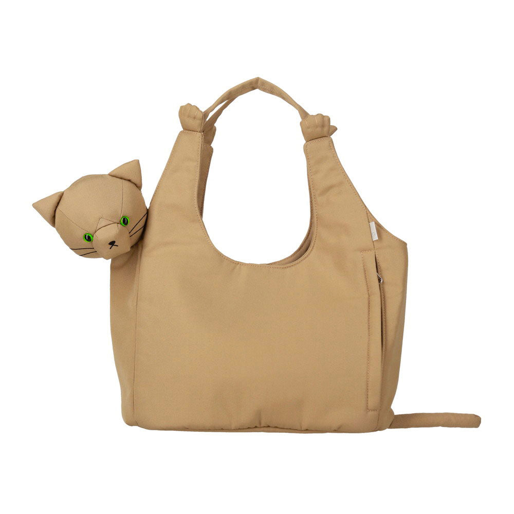 ルートート ROOTOTE 猫 ねこ 立体 顔付き トートバッグ EU.ラウンド.ブラブラネコ-A 1034 (02 キャメル) 02 キャメル