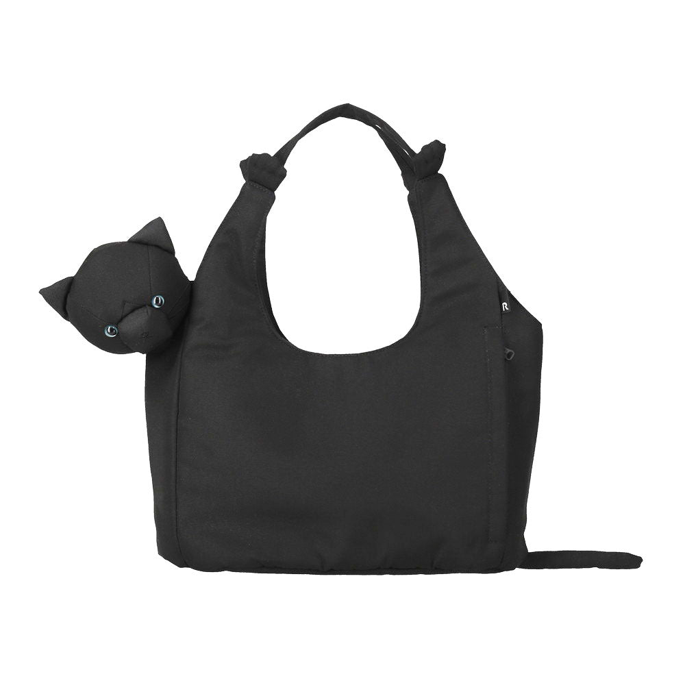 ルートート ROOTOTE 猫 ねこ 立体 顔付き トートバッグ EU.ラウンド.ブラブラネコ-A 1034 （03 ブラック） 03 ブラック